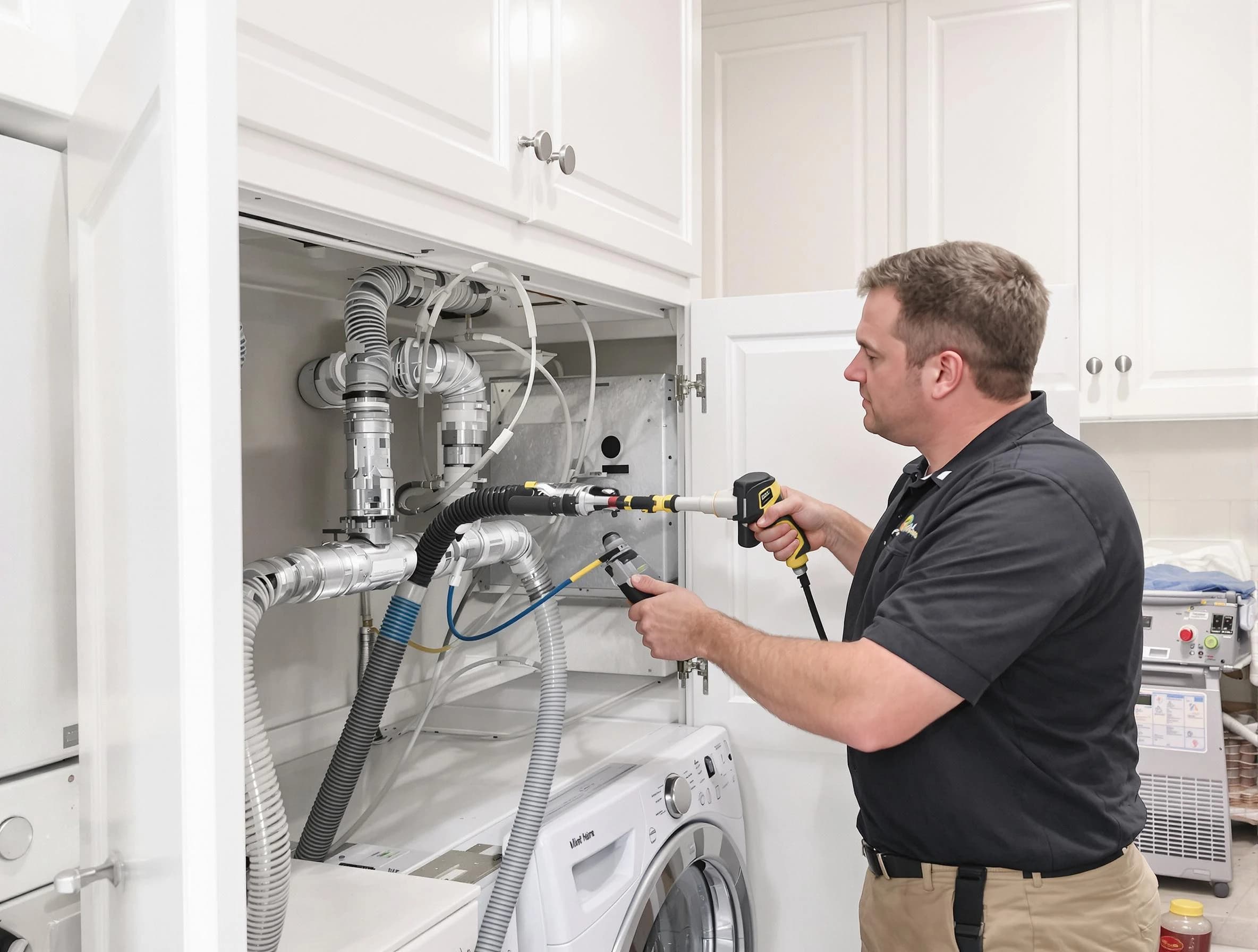 Colonial Beach Dryer Vent Cleaning professional removing severe blockage from a clogged dryer vent in Colonial Beach