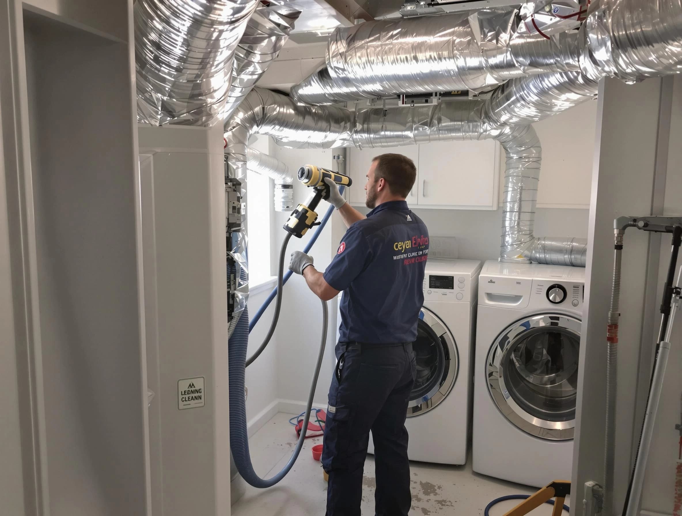 Colonial Beach Dryer Vent Cleaning specialist using advanced equipment for thorough duct cleaning in Colonial Beach