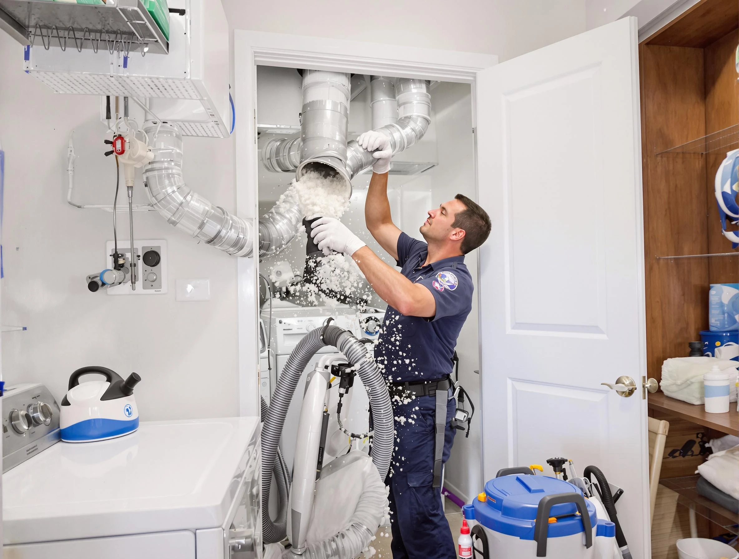 Colonial Beach Dryer Vent Cleaning technician delivering thorough residential dryer vent cleaning service in Colonial Beach
